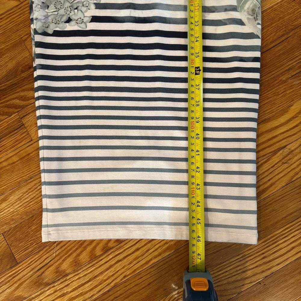 TED Baker Laya Sleeveless Bodycon Midi Dress size 1 (US 2-4). Floral & stipe - Picture 8 of 10